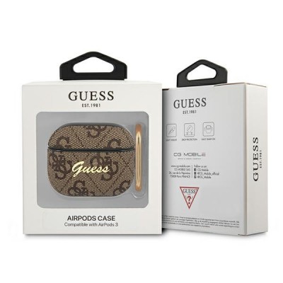 Guess Script Metal Logo Καφε (Apple AirPods 3)